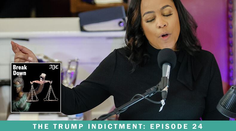 Fulton DA Fani Willis gave an impassioned speech at Big Bethel AME Church last week, where she defended special prosecutor Nathan Wade's involvement in the election interference case. The AJC's Breakdown podcast covers the latest developments regarding allegations of impropriety in the case. (Miguel Martinez /miguel.martinezjimenez@ajc.com)