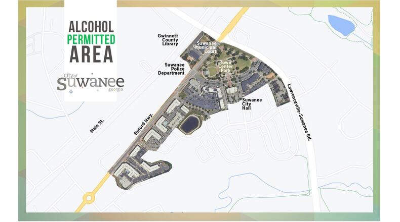 The Suwanee City Council recently extended the open container boundaries for alcoholic beverages to the downtown corridor area. (Courtesy City of Suwanee)