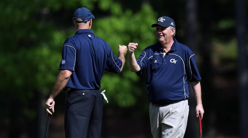 Paul Johnson (right) will oversee Georgia Tech's football camps on June 9 and July 14