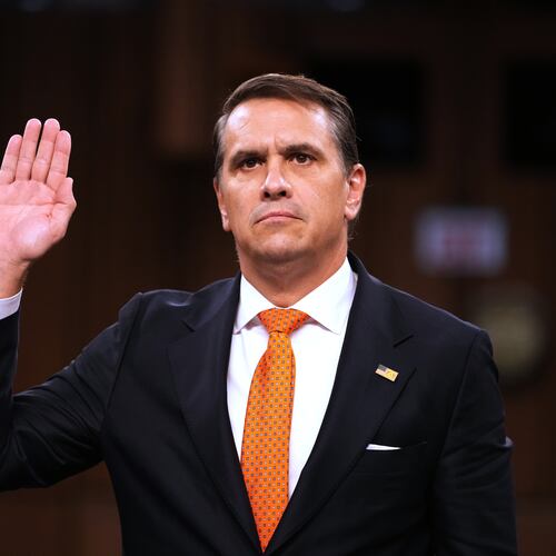 FILE - Acting Attorney General Todd Blanche is sworn in as he appears before the Senate Judiciary Committee on Capitol Hill in Washington, July 15, 2026. (AP Photo/Mark Schiefelbein, File)