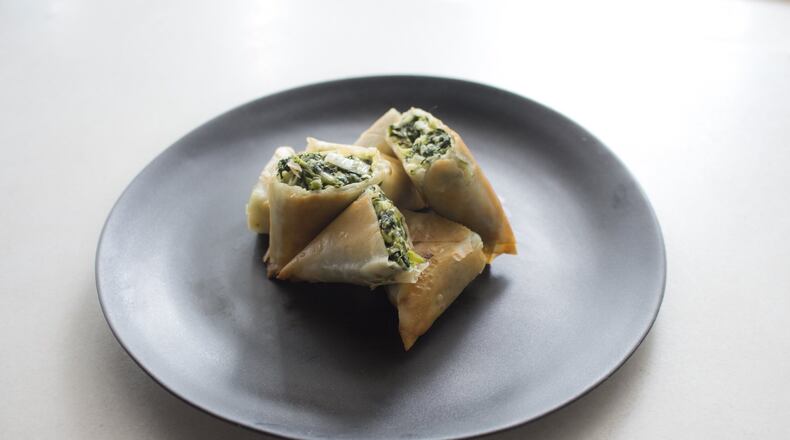Recipe: Kyma’s Spinach-and-Feta Phyllo Triangles Pano Karatassos