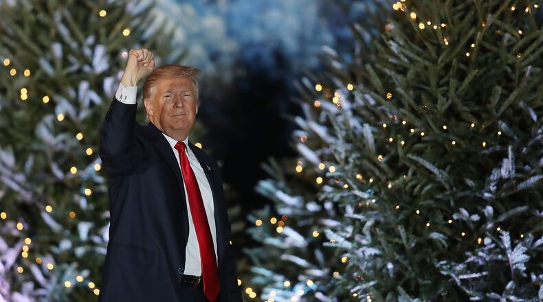 ORLANDO, FL - DECEMBER 16: President-elect Donald Trump attends a stop on his 'USA Thank You Tour 2016.' at the Orlando Amphitheater at the Central Florida Fairgrounds on December 16, 2016 in Orlando, Florida. President-elect Trump has been visiting several states that he won, to thank people for their support during the U.S. election. (Photo by Joe Raedle/Getty Images)