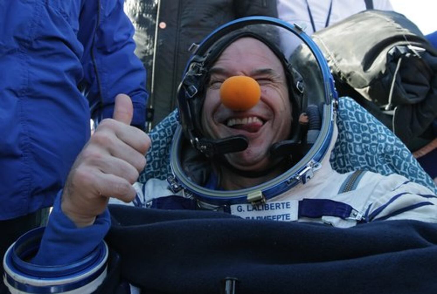 Space Clown' lands safely to Earth