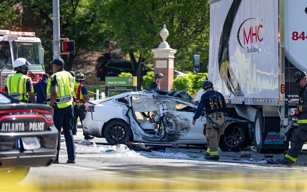 Atlanta firefighters, crash on Piedmont Avenue at Monroe Drive