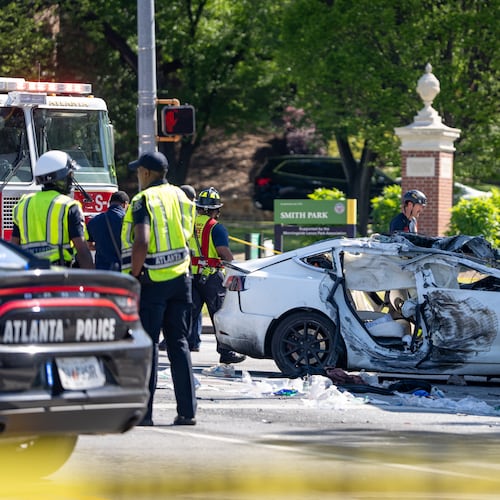 Atlanta firefighters, crash on Piedmont Avenue at Monroe Drive