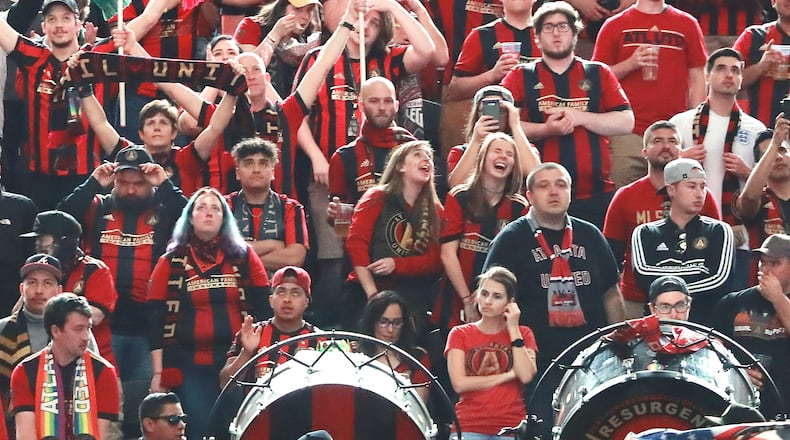 Atlanta United fans appear to be less than excited with some beginning to become concerned about the team’s performance seen during the 1-1 draw against FC Cincinnati in their MLS soccer match on Sunday, March 10, 2019, in Atlanta. Some fans were also heard to be booing during the game. Curtis Compton/ccompton@ajc.com