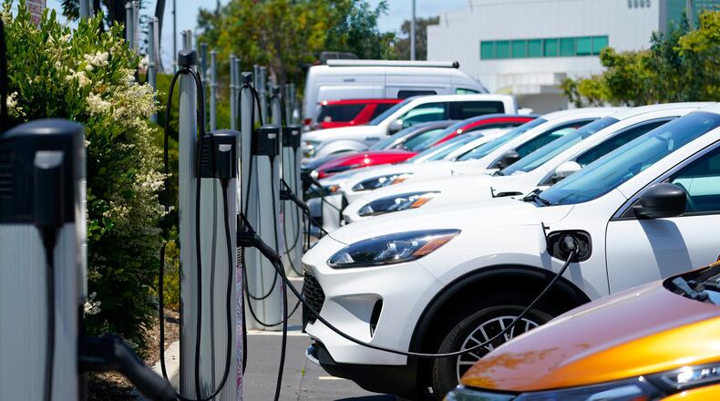 The Federal Highway Administration has awarded $26.7 million to install publicly available electric vehicle charging stations in Georgia, including at Hartsfield-Jackson International Airport. (Nelvin Cepeda/San Diego Union-Tribune/TNS)