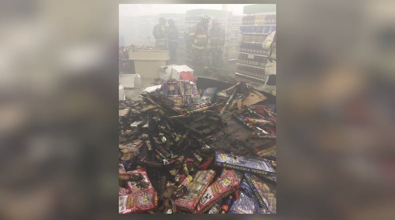 A fire broke out in a Publix in southwest Atlanta after someone set off fireworks inside the building. (Credit: Channel 2 Action News)