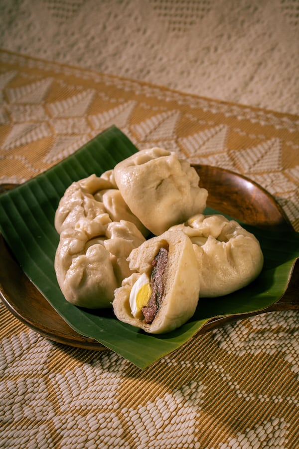 Manalo’s Bakery’s pork bola bola siopao steamed buns. (Courtesy of Matthew Macasieb)
