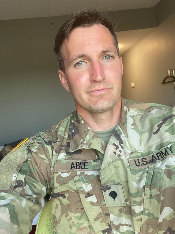 Spc. Garrett Able: “This is not the war that we signed up for. It is one that we will gladly fight because it is for our community.”
