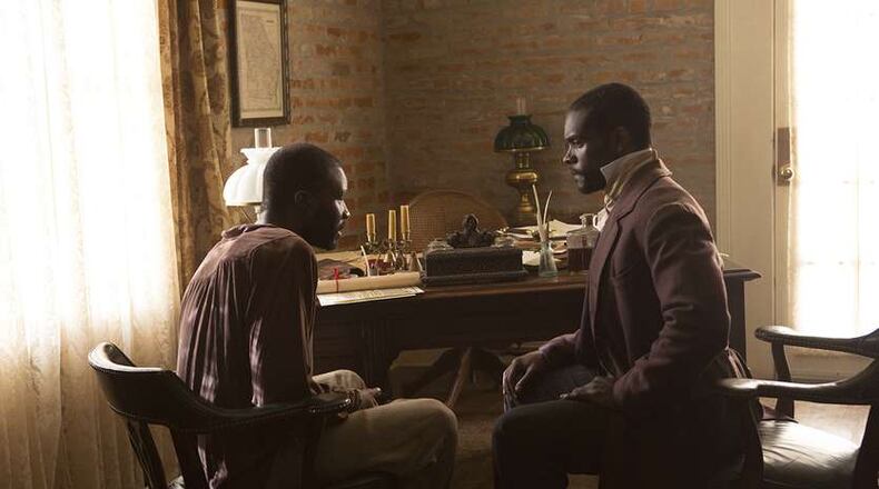 Anti-slavery activist and author William Still (Chris Chalk, right) talks with a runaway slave in WGN's new series "Underground." Photo: WGN AMERICA