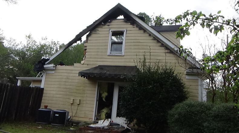 A house on Starboard Lane Southwest in Snellville was found ablaze Wednesday morning.