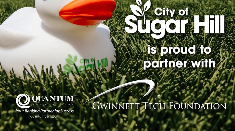 Sugar Hill is selling white, rubber ducks to benefit the Parker Killian Gives Moore Scholarship. (Courtesy City of Sugar Hill)