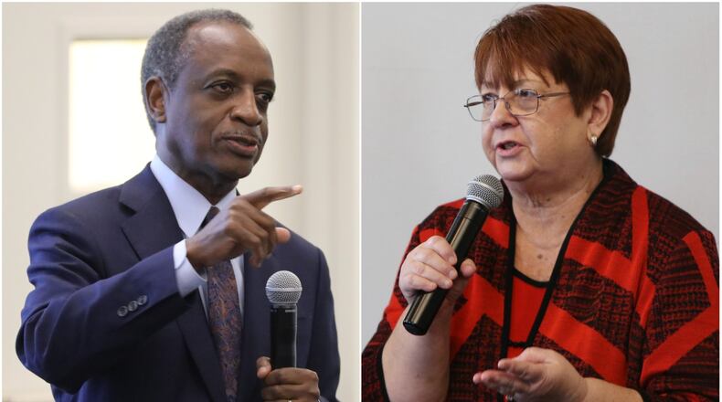 DeKalb County CEO Michael Thurmond and Gwinnett County Commission Chairman Charlotte Nash. FILE PHOTOS