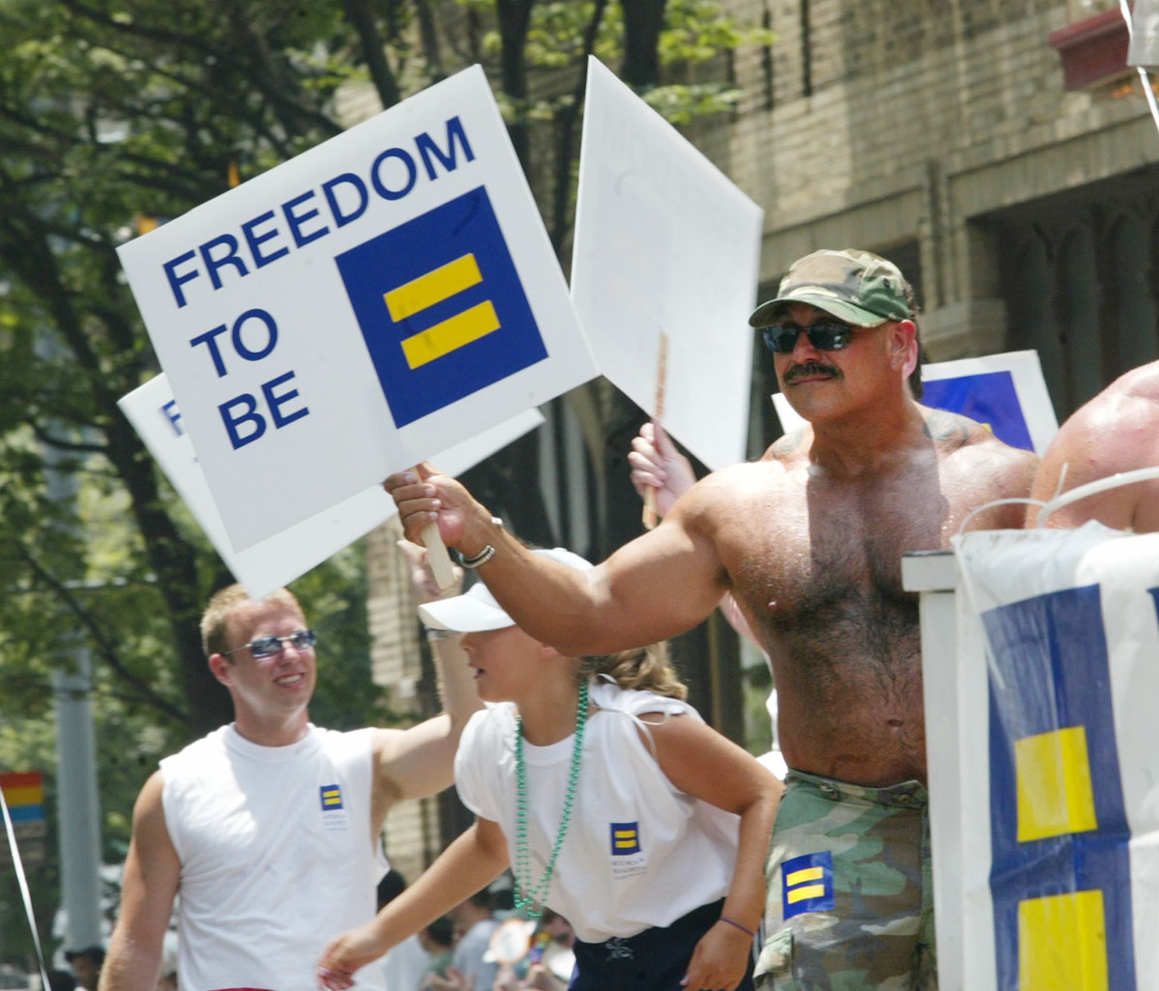 The 2003 Atlanta Pride parade's theme was "Freedom to Be." AJC / 2003
