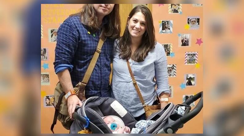 Valerie Kasper and her baby, Theodore Jude, were able to both go home for the first time Oct. 8.