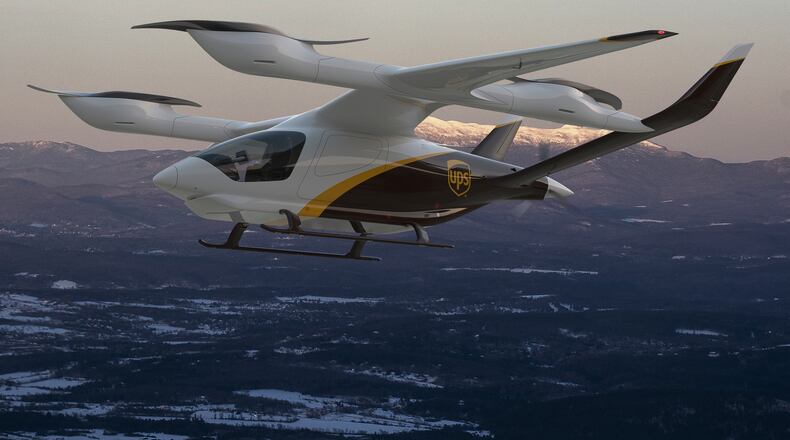 An artist rendering of a BETA Technologies eVTOL aircraft in UPS livery. Source: UPS