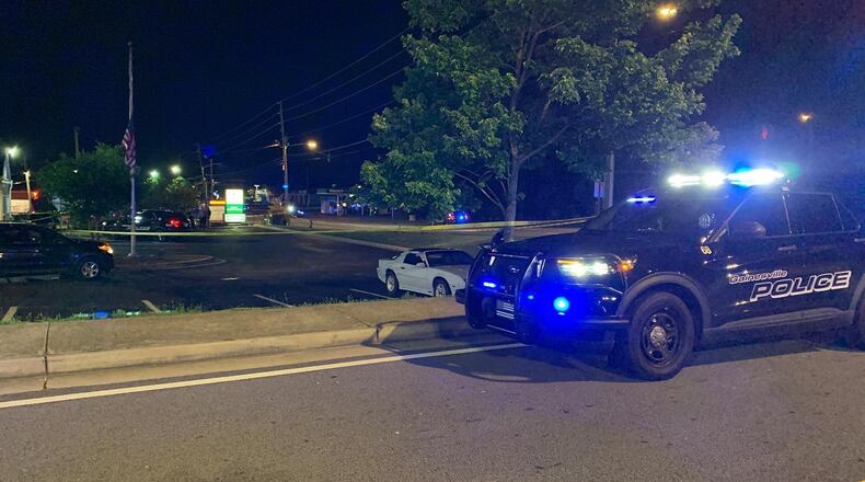 The officers were responding to a report of an intoxicated person at a motel on Jesse Jewell Parkway when they encountered the man, according to Gainesville police.