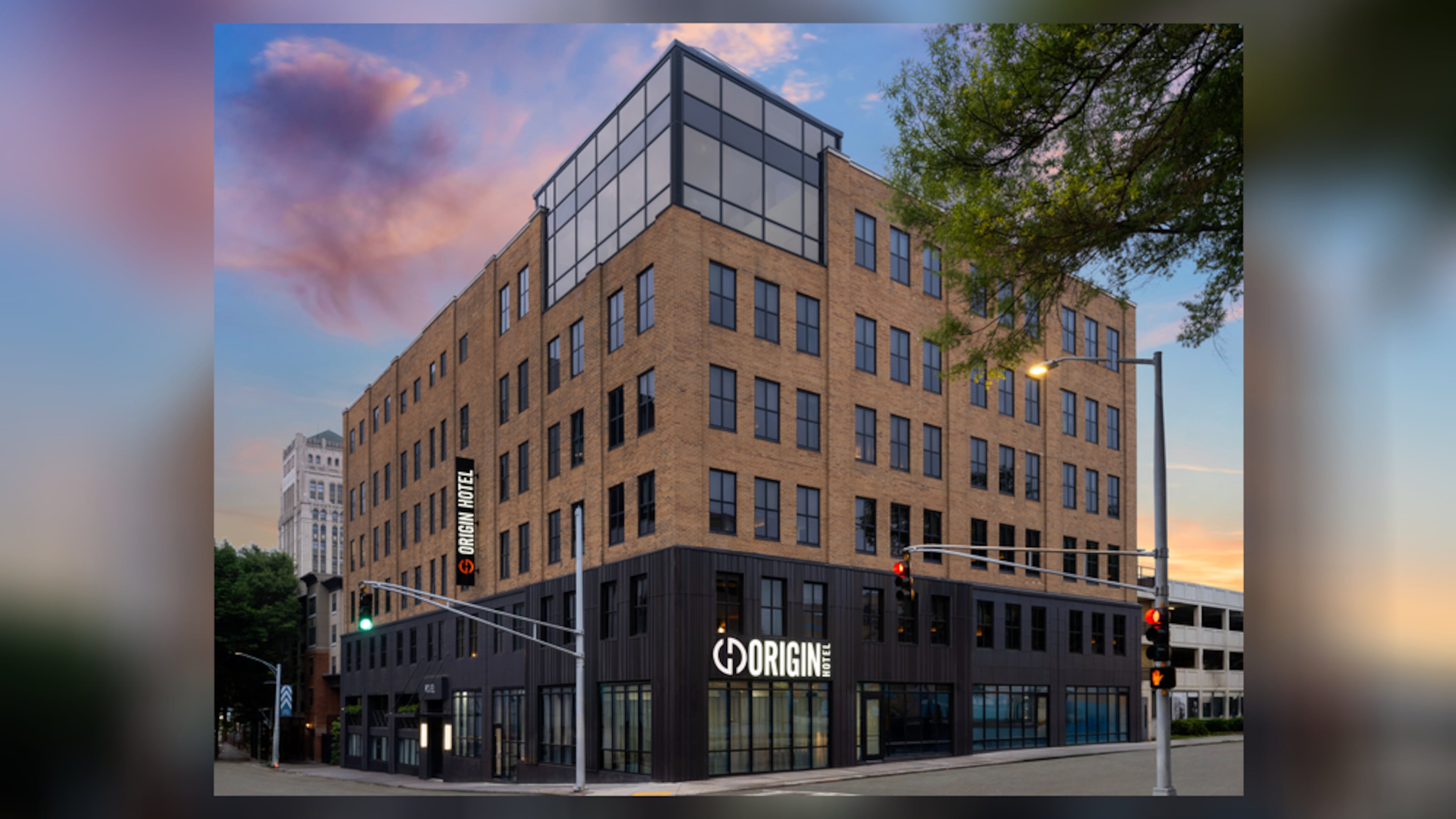 The exterior of the new Origin Hotel Atlanta in South Downtown, an adaptive reuse project involving a Mitchell Street building more than 70 years old. (Courtesy of Origin Hotel Atlanta)