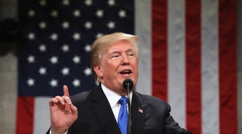 President Donald Trump delivers his first State of the Union address on Jan. 30, 2018.  (Photo by Win McNamee/Getty Images)