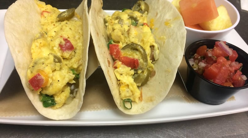Breakfast tacos at American Roadhouse