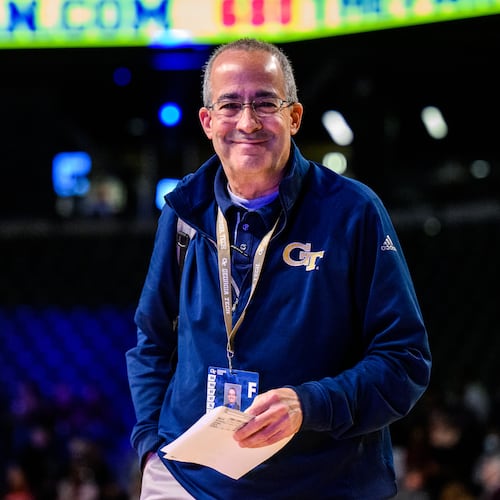 Georgia Tech associate director for communications and public relations Mike Stamus retired June 31 after 42 years with Tech athletics. (Georgia Tech athletics/Danny Karnik)
