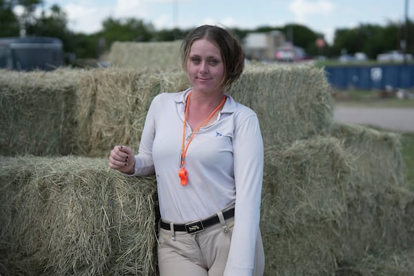 Margo Mellon, a volunteer with Texas EquuSearch, poses for a portrait, Tuesday, July 8, 2025, in Ingram, Texas (AP Photo/Joshua A. Bickel)