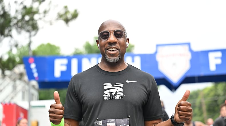 U.S. Sen. Raphael Warnock following the race in 2023. Courtesy of Paul Ward Photography