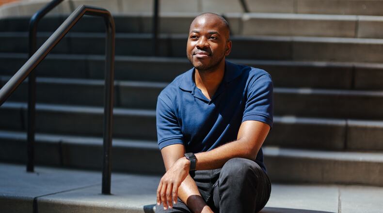 Floyd Jones, the founder of BackBlack, an initiative that supports underfunded Black-led nonprofits, poses for a portrait in Washington Heights, Wednesday, Aug. 19, 2026, in New York. (AP Photo/Angelina Katsanis)