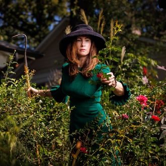“Goth gardeners want to dive deep into creating a mood or what a Gen Z person would call a vibe,” says Felicia Feaster, author of "The Goth Garden." She'll be signing books at Oakland Cemetery on Nov. 22 and at the Plaza Theatre Dec. 7. (Courtesy of Tomas Espinoza)