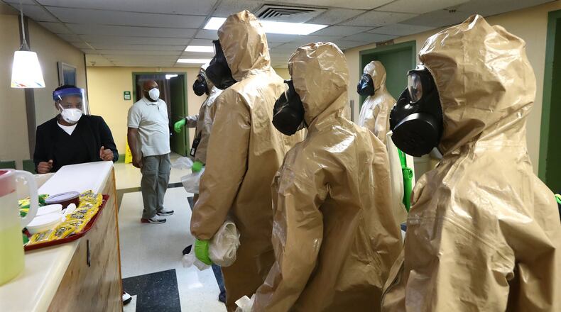 Nursing homes, like this one in Atlanta where National Guard troops have joined in fighting the coronavirus, are still required under Gov. Brian Kemp’s new executive order to take aggressive steps to curb the spread of the virus. In the same order, the governor lifted the shelter-in-place for most of the state’s 10.6 million residents. Curtis Compton ccompton@ajc.com