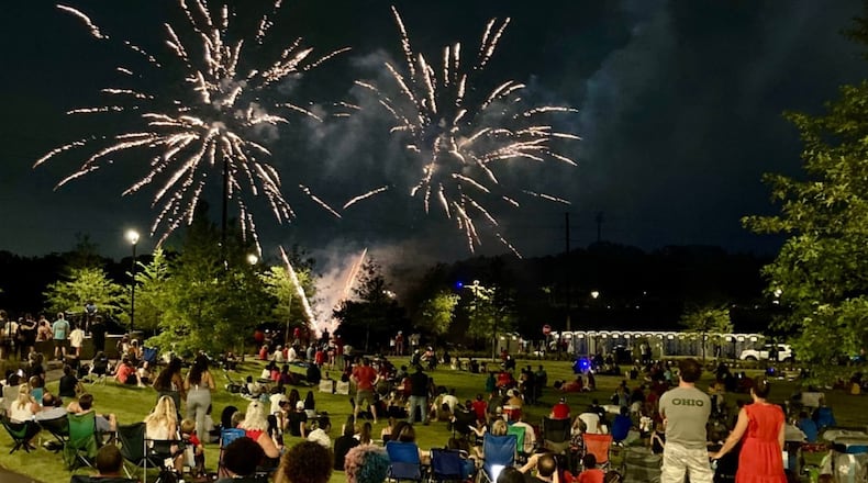 In Avondale Estates, fireworks from the Fourth of July will be shown on Oct. 8 after the Weekend Wind Down concert at the Town Green, 64 N. Avondale Road. (Courtesy of Avondale Estates)