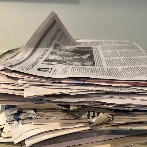 Just a few of Patricia Murphy's newspaper columns, collected over the years. The column also appears online, and will continue to. (Patricia Murphy/AJC)
