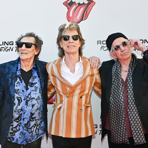 Ronnie Wood, left, Mick Jagger and Keith Richards attend The Rolling Stones "Foreign Tongues" album launch event on Tuesday, May 5, 2026, in New York. (Photo by Evan Agostini/Invision/AP)