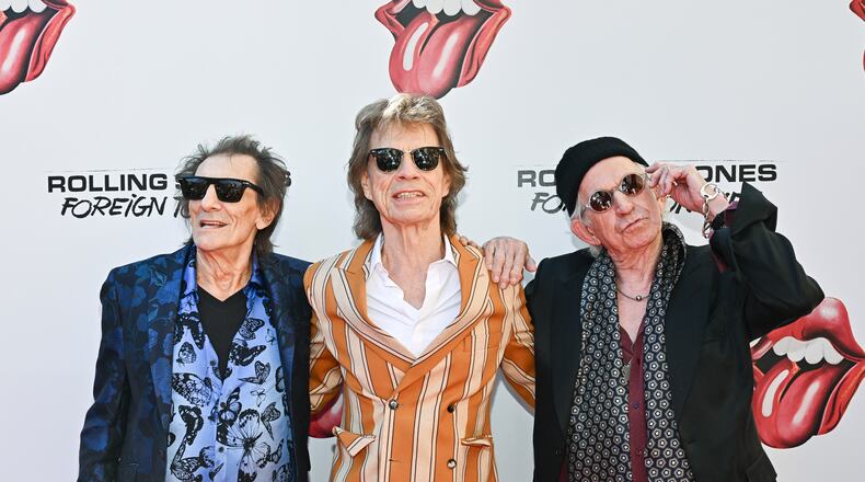 Ronnie Wood, left, Mick Jagger and Keith Richards attend The Rolling Stones "Foreign Tongues" album launch event on Tuesday, May 5, 2026, in New York. (Photo by Evan Agostini/Invision/AP)
