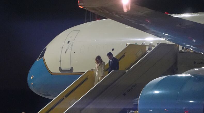 Secretary of State Marco Rubio arrives with his wife Jeanette at Malmo Airport, Friday, May 22, 2026, in Malmo-Sturup, Sweden, ahead of a NATO foreign ministers meeting. (AP Photo/Julia Demaree Nikhinson, Pool)