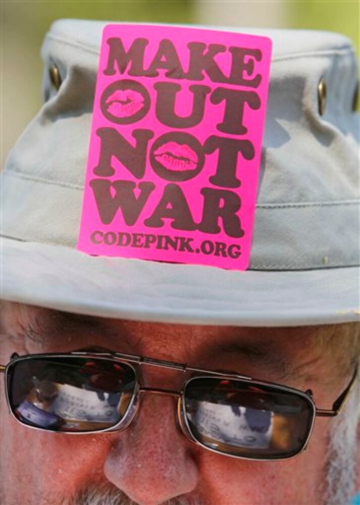 Signs seen for and against DNC in Charlotte