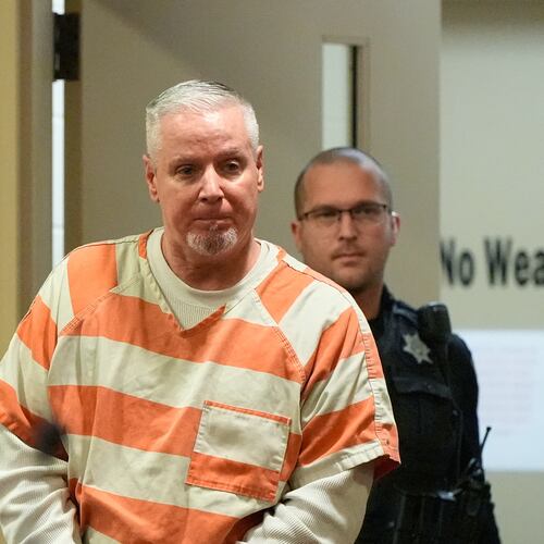 FILE - Colin Gray, the father of Apalachee High School shooting suspect Colt Gray, arrives to the courtroom at the Barrow County courthouse, Dec. 18, 2025, in Winder, Ga. (AP Photo/Brynn Anderson, File)