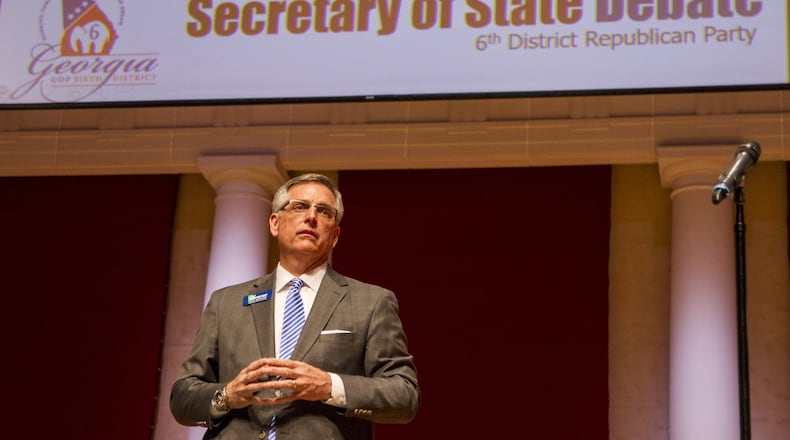 State Rep. Brad Raffensperger, who’s running for secretary of state in this month’s Republican runoff, said government agencies have verified that he doesn’t owe most of the $135,000 in tax debts that appear to be tied to him and his companies. (REANN HUBER/REANN.HUBER@AJC.COM)