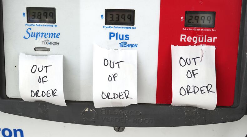 051721 RUTLEDGE: The gas pumps at the Food Mart are still out of order waiting for fuel on Monday, May 17, 2021, in Rutledge. “Curtis Compton / Curtis.Compton@ajc.com”