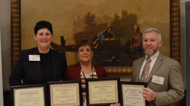 Representing Habersham Medical Center at the annual Georgia Hospital Association Patient Safety Summit were, left to right, Teri Newsome, RN and Director of Quality, Dede Arnau, RN and Chief Nursing Officer, and Jerry Wise, Chief Executive Officer. Habersham Medical Center received two first place awards and a third place award for Patient Quality and Safety; and is one of only six hospitals in Georgia to be included in the 2017 Georgia Hospital Association Circle of Excellence.
