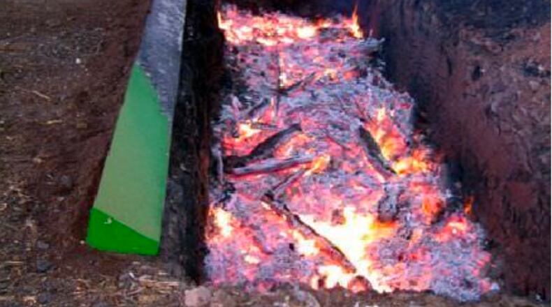 Residents near Birmingham Road in Milton will notice smoke rising through March 12 due to a controlled and permitted burn using what's called an "air curtain destructor." (Courtesy Georgia Department of Natural Resources)