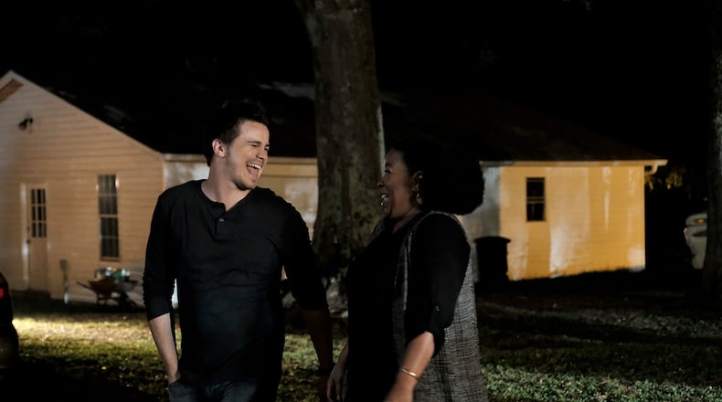 KEVIN (PROBABLY) SAVES THE WORLD - "Dave" - Yvette has her reservations when Dave, another celestial being, pops up looking to join her and Kevin on their latest mission: Reconciling Kristin and her mother under the most challenging of circumstances. Elsewhere, Nate tries to work up the nerve to ask Amy out, completely unaware of her budding chemistry with a potential beau, on "Kevin (Probably) Saves the World," TUESDAY, NOV. 14 (10:00-11:00 p.m. EST), on The ABC Television Network. (ABC/Guy D'Alema) JASON RITTER, KIMBERLY HEBERT GREGORY