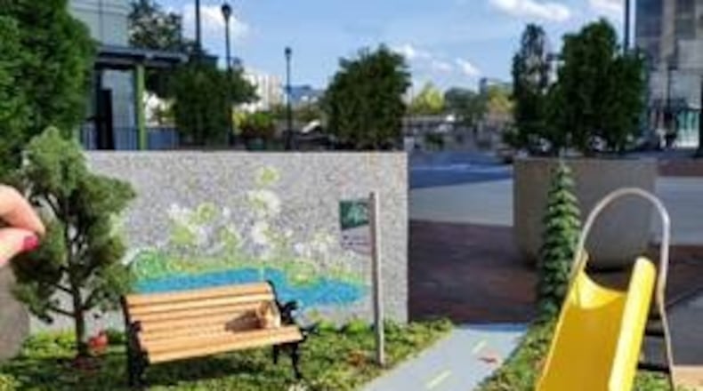 Livable Buckhead has collaborated with Tiny Doors ATL to create the “Big PATH, Tiny Parks” exhibit. The public is invited to view dozens of miniature parks on PATH400 and vote for their favorites Oct. 16-18. CONTRIBUTED