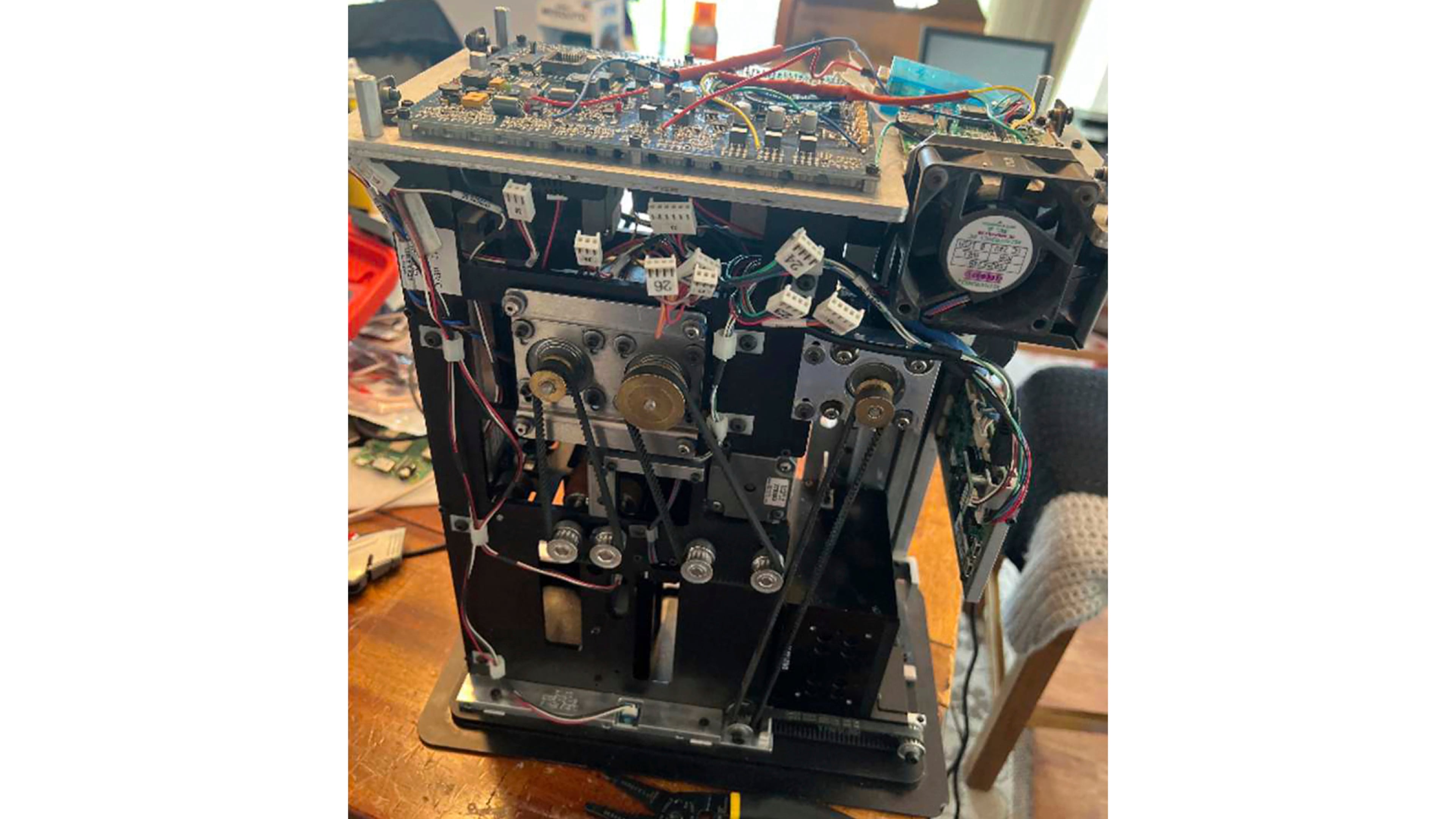 This undated image provided the U.S. Attorney's Office Eastern District of New York, shows a card shuffler allegedly used by defendants in a sports betting and illegal gambling case brought by the U.S. attorney's office of the Eastern District of New York, Thursday, Oct. 23, 2025, in New York. (U.S. Attorney's Office vis AP)
