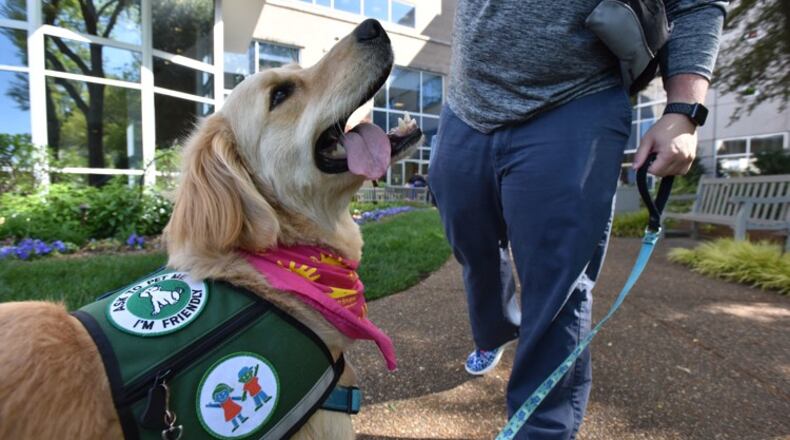 Therapy dog Fauna at Children’s Healthcare of Atlanta at Egleston. HYOSUB SHIN / HSHIN@AJC.COM