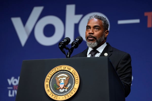 FILE - Rep. Steve Horsford, D-Nev., speaks before President Joe Biden at the Vote to Live Action Fund's 2024 Prosperity Summit in Las Vegas, July 16, 2024. (AP Photo/Susan Walsh, File)