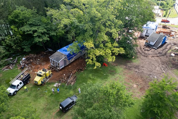 The corner lot on Bells Ferry Road and Barrett Parkway that was home to the historic McAfee house is zoned to become retail development. (Ben Gray for The Atlanta Journal-Constitution)