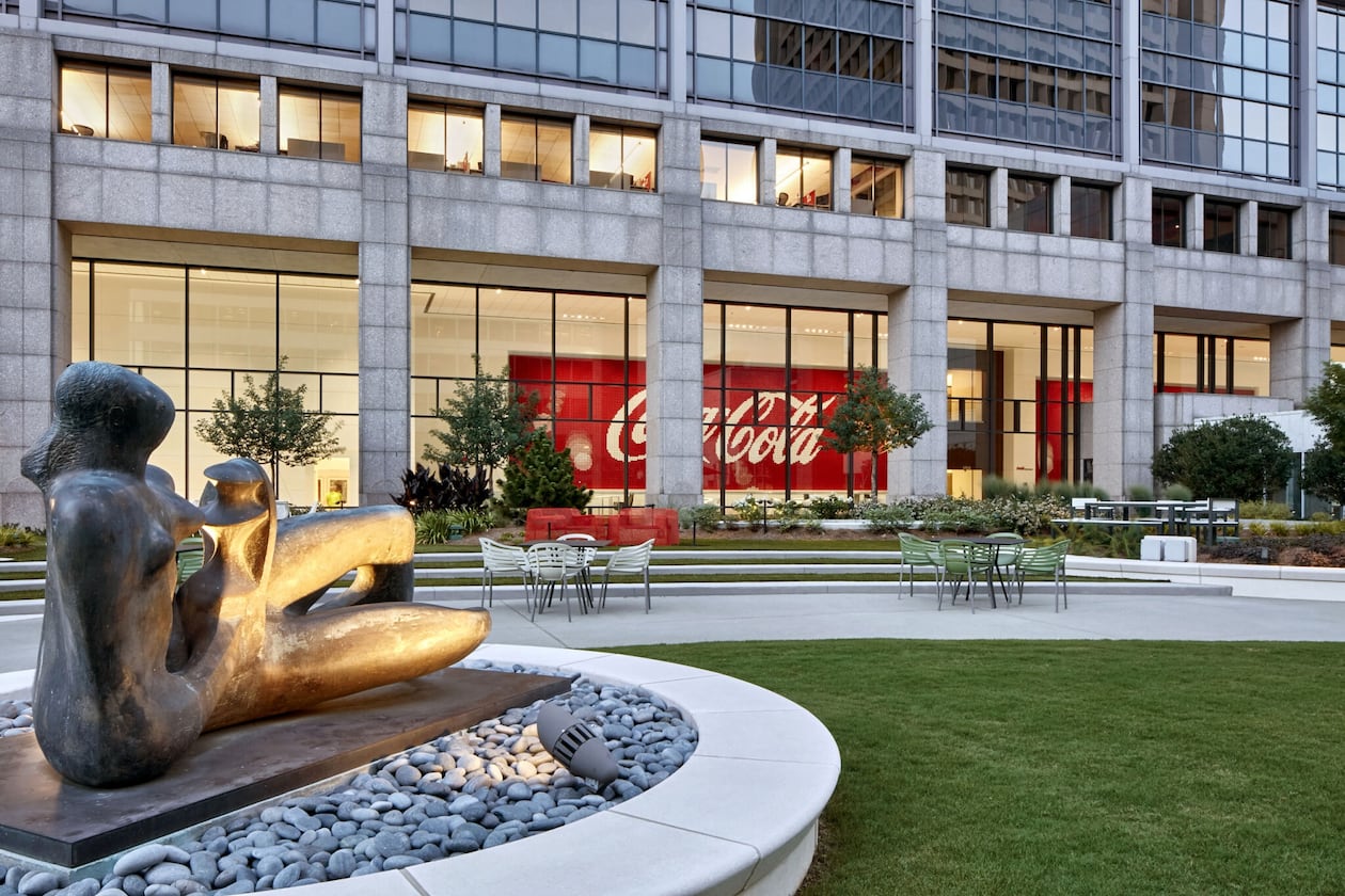 "Reclining Mother and Child" (1975) by Henry Moore at the Coca-Cola Company headquarters.
Courtesy of The Coca-Cola Company / Garrett Rowland