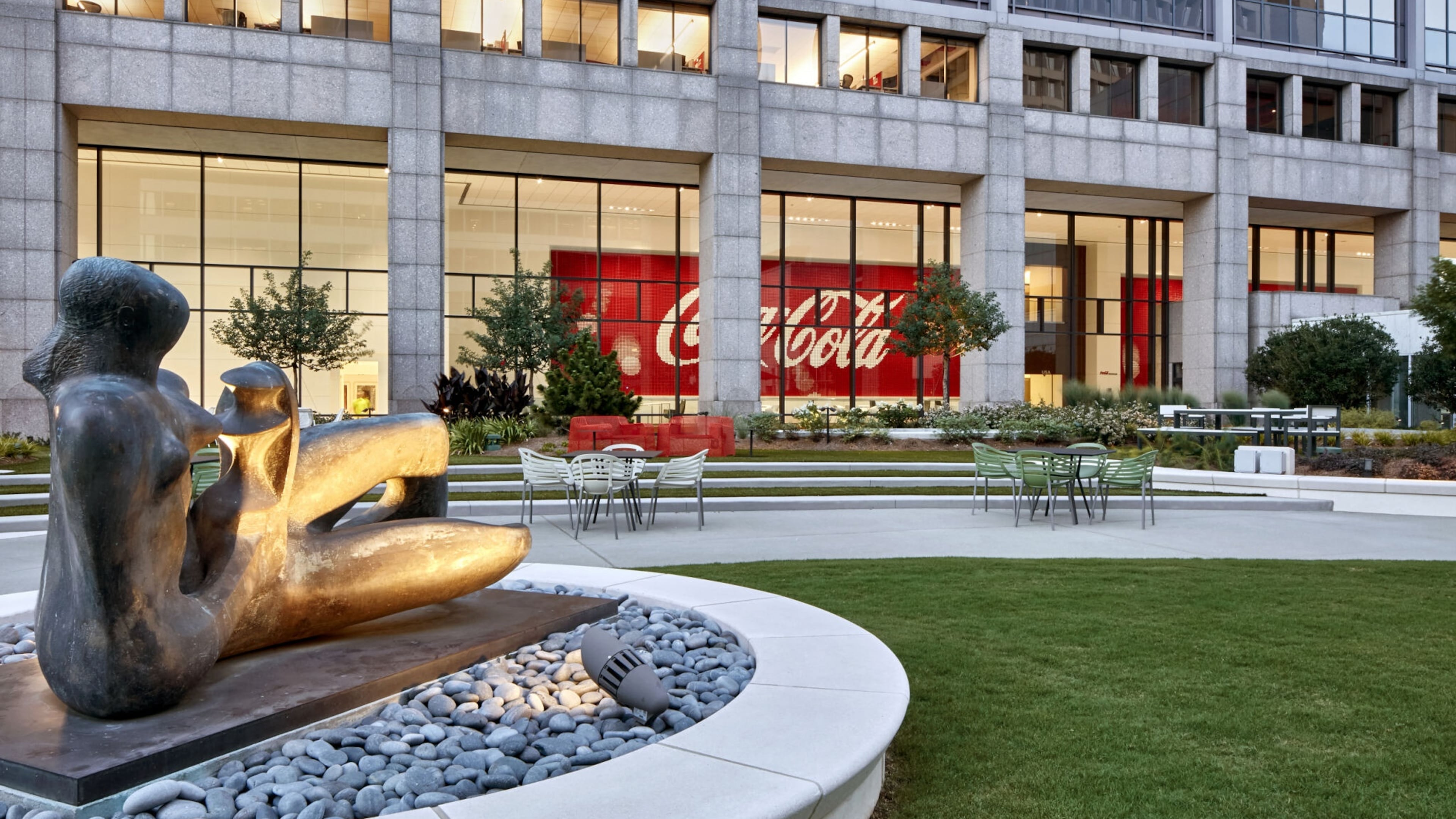"Reclining Mother and Child" (1975) by Henry Moore at the Coca-Cola Company headquarters.
Courtesy of The Coca-Cola Company / Garrett Rowland